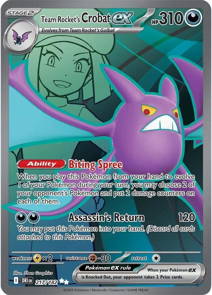 Team Rocket's Crobat ex - 217/182 - Lightly Played