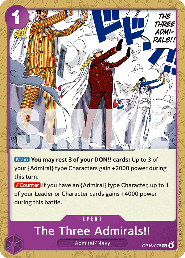 OP16-076 | UC | EVENT The Three Admirals!!