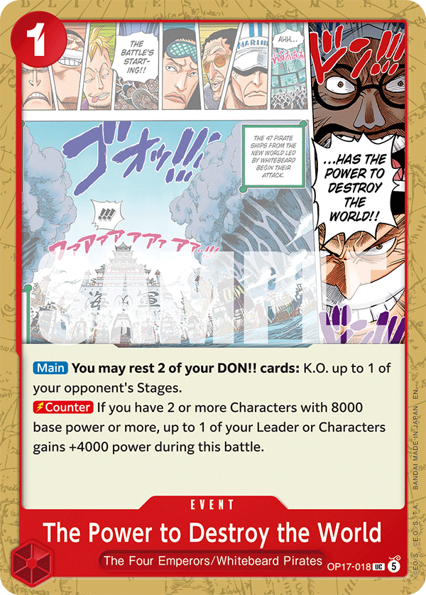 OP17-018 | UC | EVENT The Power to Destroy the World