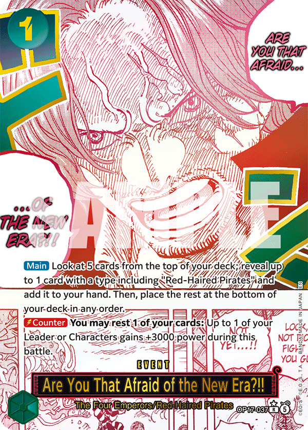 OP17-037 | R | EVENT Are You That Afraid of the New Era?!! (Alternate Art)