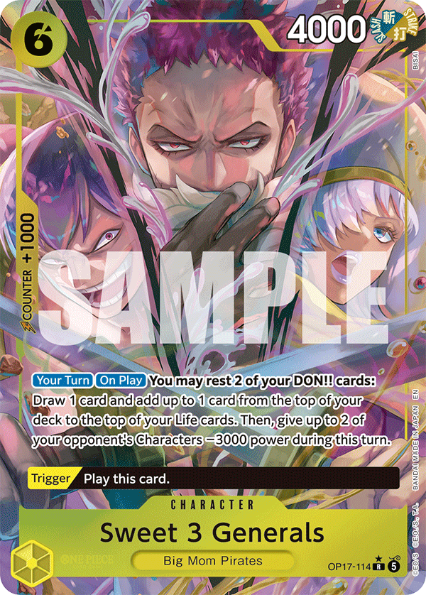 OP17-114 | R | CHARACTER Sweet 3 Generals (Alternate Art)