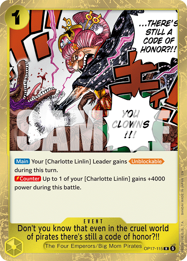 OP17-115 | R | EVENT Don't you know that even in the cruel world of pirates there's still a code of honor?!!