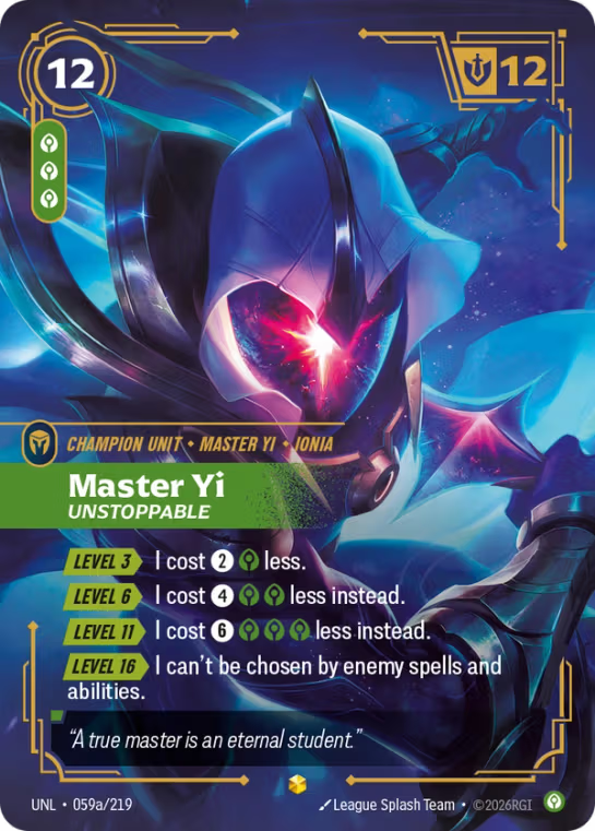 Master Yi, Unstoppable UNL-059a/219
