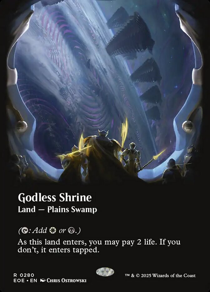 Godless Shrine (Borderless) - Foil Lightly Played