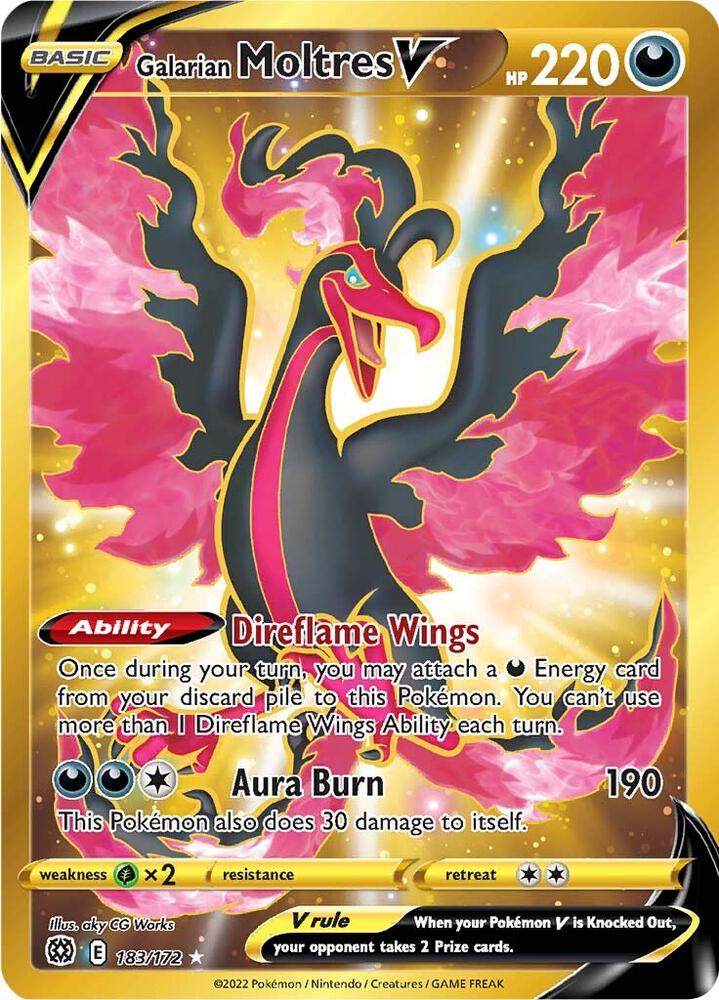 Galarian Moltres V  BRS 183/172 - Moderately Played