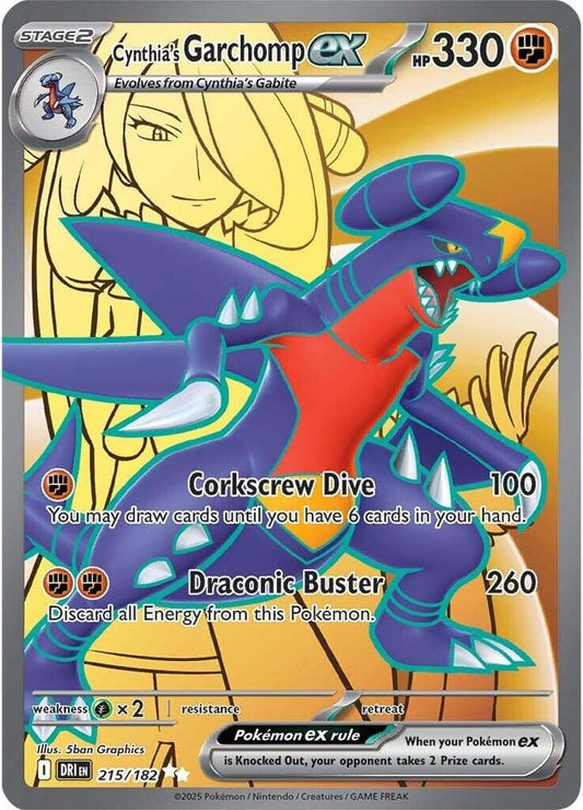 Cynthia's Garchomp ex - 215/182- Lightly Played