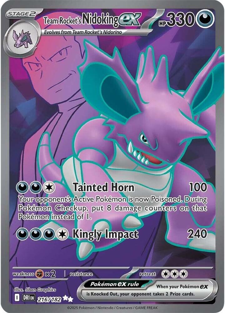 Team Rocket's Nidoking ex - 216/182 - Lightly Played