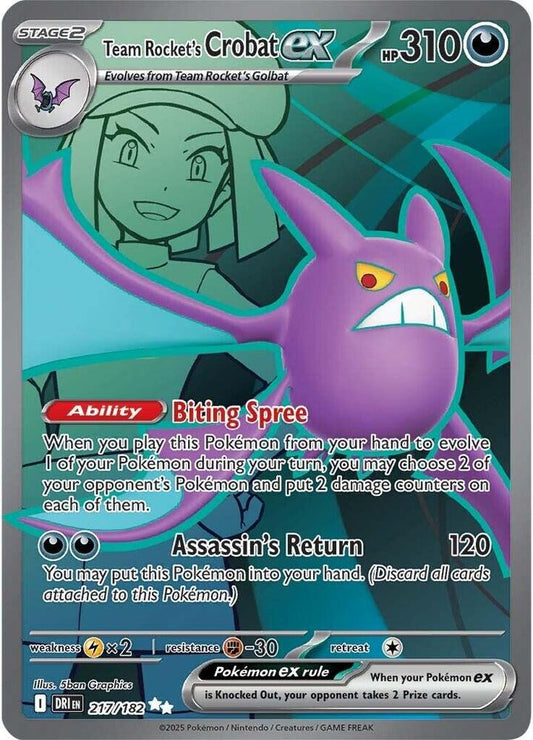 Team Rocket's Crobat ex - 217/182 - Lightly Played