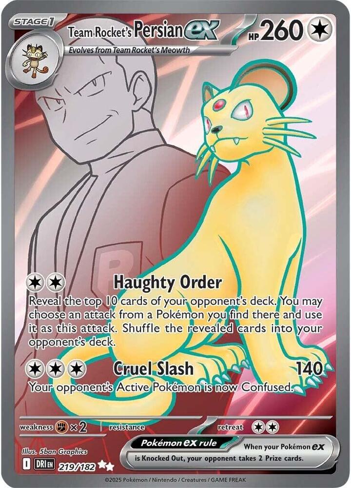 Team Rocket's Persian ex - 219/182 - Lightly Played