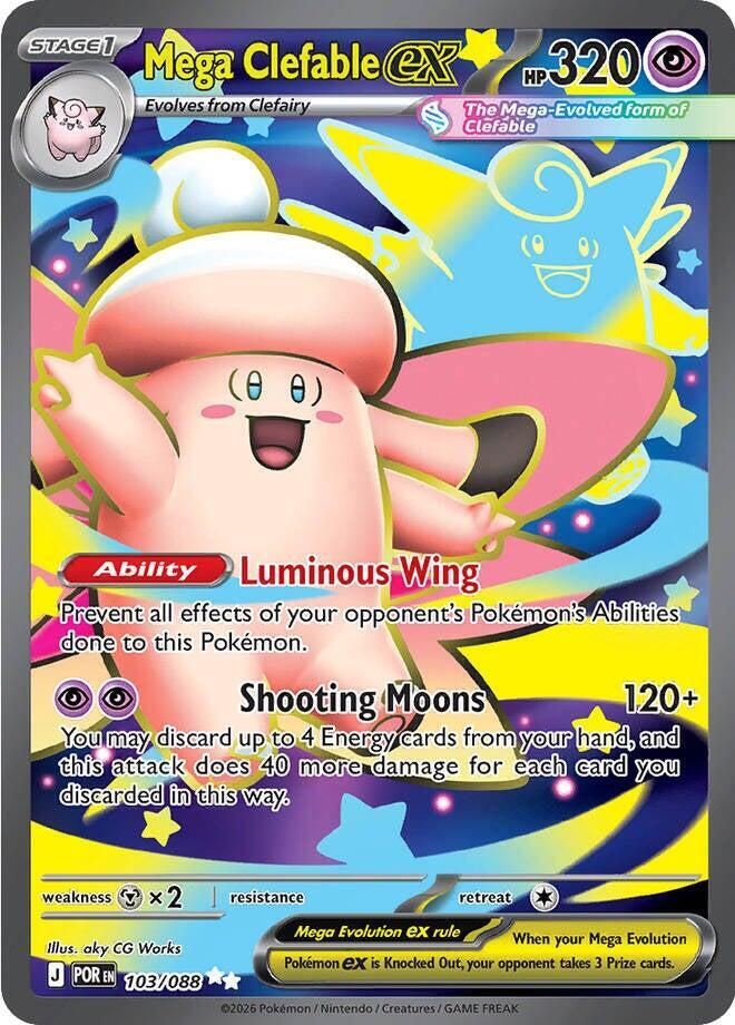 Mega Clefable ex POR 103/88 - Lightly Played
