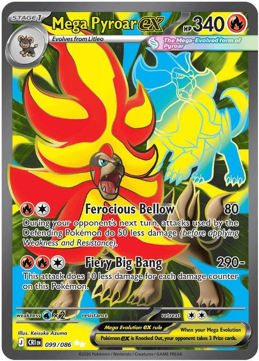 Mega Pyroar ex - 099/086 - Lightly Played