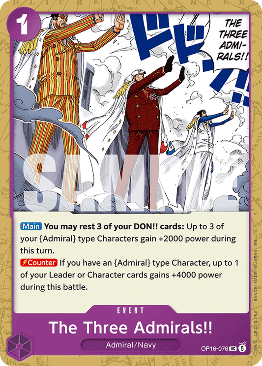 OP16-076 | UC | EVENT The Three Admirals!!