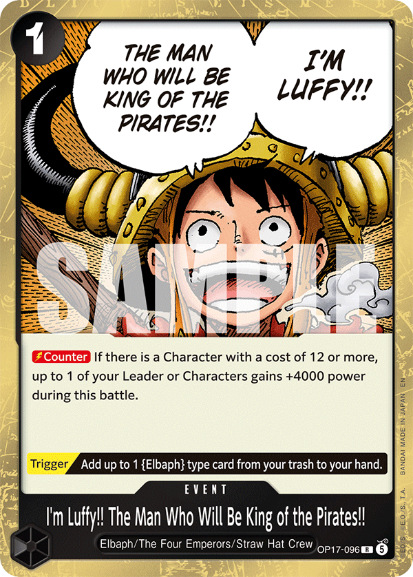 OP17-096 | R | EVENT I'm Luffy!! The Man Who Will Be King of the Pirates!!