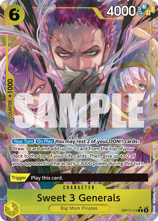 OP17-114 | R | CHARACTER Sweet 3 Generals (Alternate Art)