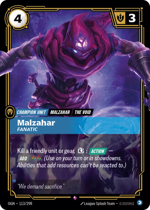 Malzahar, Fanatic  OGN-113/298