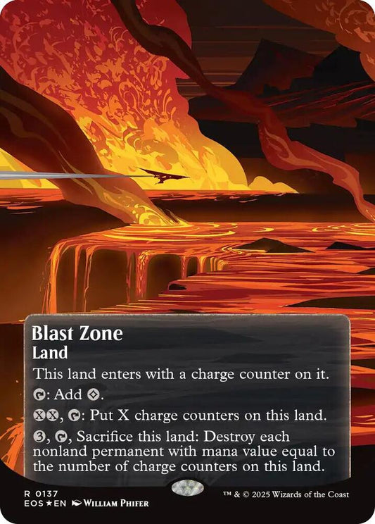 Blast Zone (0137) (Borderless) (Galaxy Foil) - Lightly Played