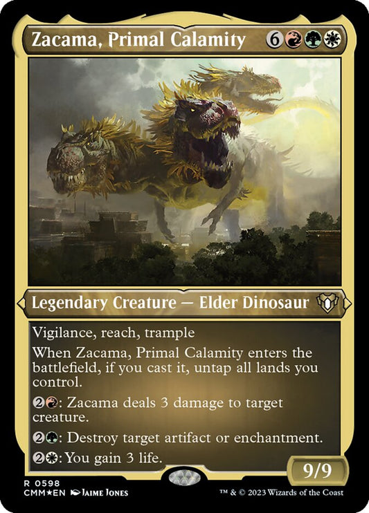 Zacama, Primal Calamity (Foil Etched) - Foil Lightly Played