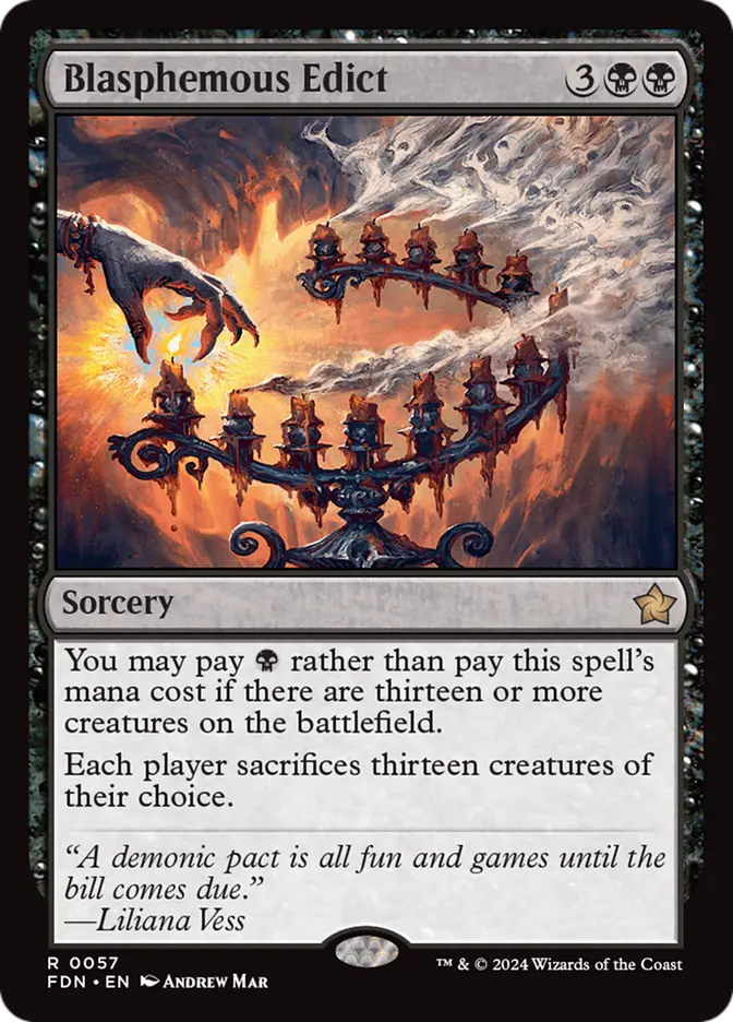 Blasphemous Edict (FDN) - Foil Lightly Played
