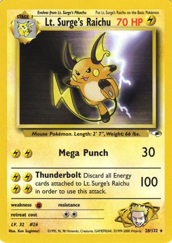 Lt. Surge's Raichu - Moderately Played