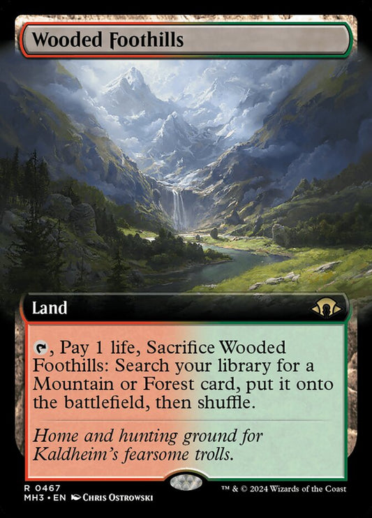 Wooded Foothills (Extended Art) - Foil Lightly Played