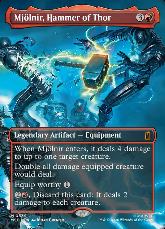 Mjolnir, Hammer of Thor (Borderless) (0339) - Foil Lightly Played