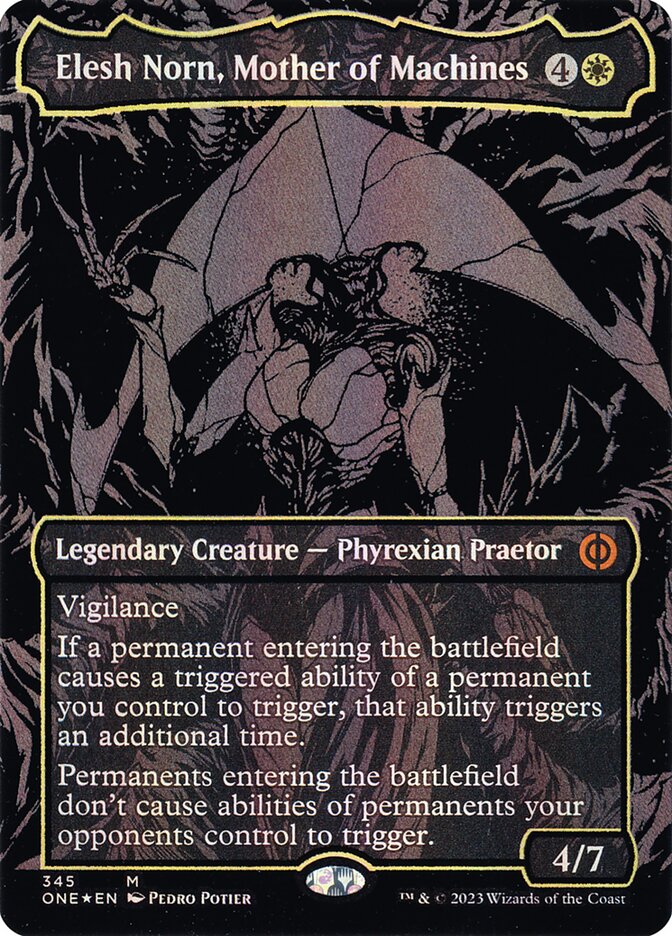 Elesh Norn, Mother of Machines (Oil Slick Raised Foil) - Foil Lightly Played