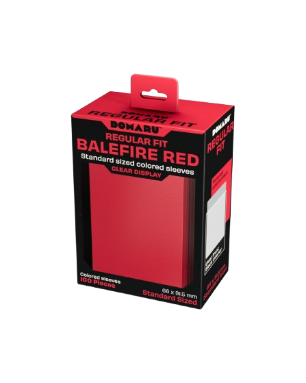 Domaru Regular Fit Standard Sized Card Sleeve 100ct- Balefire Red
